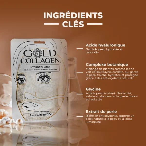 Gold Collagen, Hydrogel Masks, 4 pieces